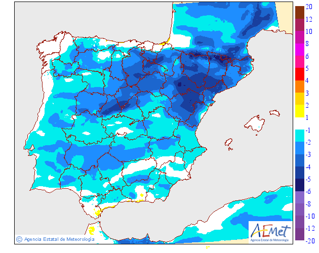 Variación de temperaturas máximas AEMET. 03 Meteosojuela