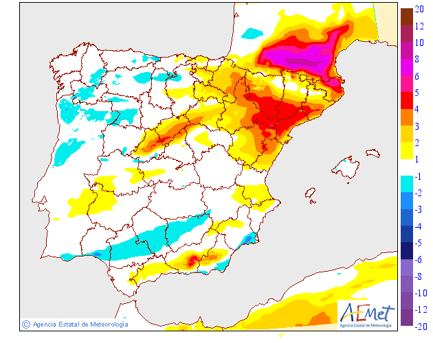 Variación de temperaturas máximas AEMET. 04 Meteosojuela