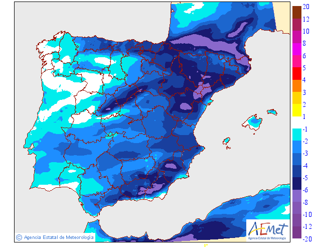 Variación de temperaturas máximas AEMET. 05 Meteosojuela