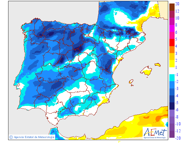 Variación de temperaturas máximas AEMET. 27 Meteosojuela