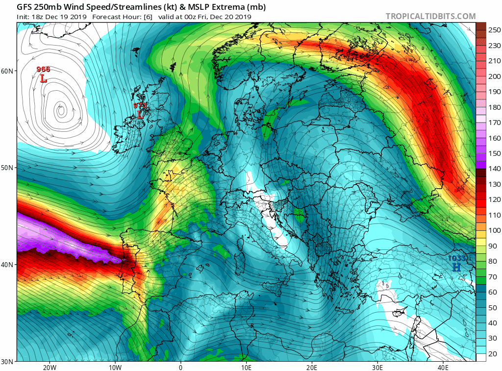 Animación Modelos de Altura de Geopotencial a 300hPa GFS Europa. Meteosojuela La Rioja
