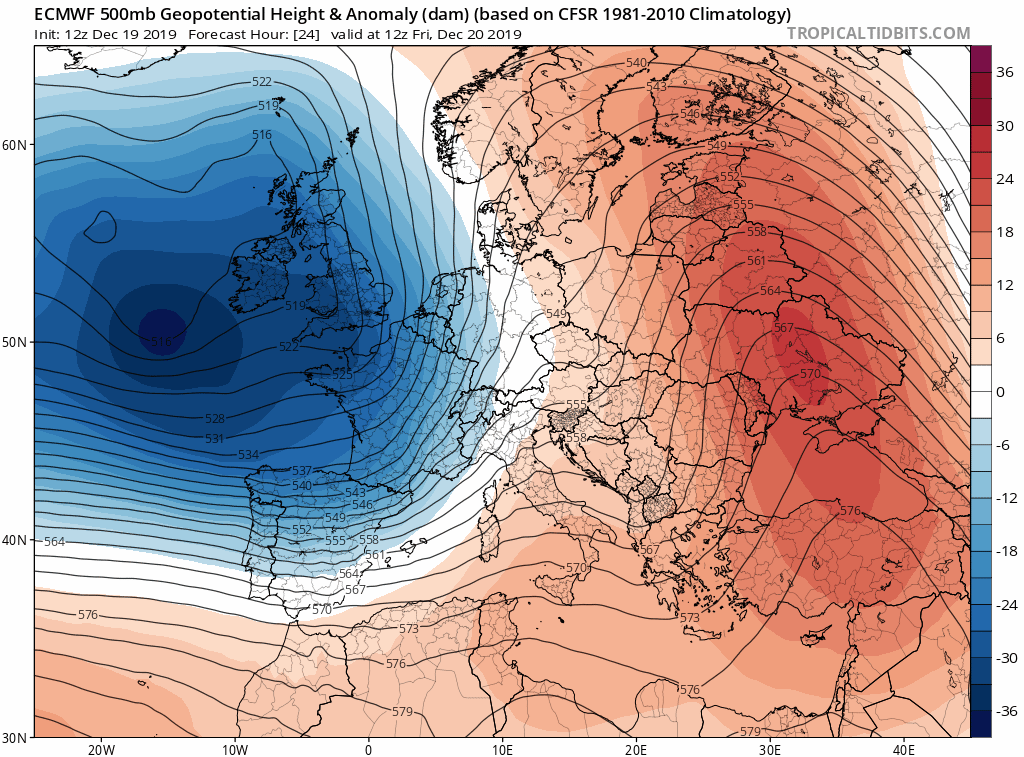 Animación Modelos de Altura de Geopotencial a 500hPa GFS Europa. Meteosojuela La Rioja