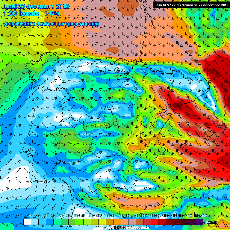 Animación Vientos en Superficie. Meteosojuela La Rioja