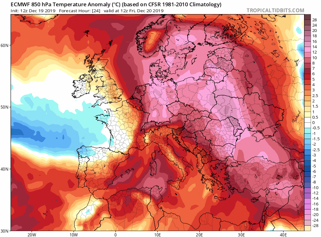 Animación de anomalías de temperaturas 850hPa .Meteosojuela La Rioja