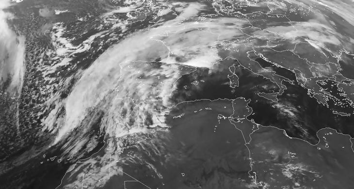 Animación imágenes de satélite. Frentes Atlánticos en el NW. Meteosojuela La Rioja