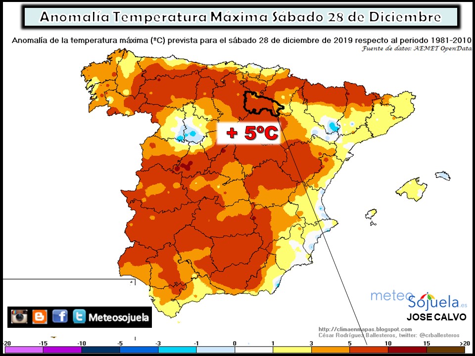 Anomalía Temperatura Máxima. Meteosojuela