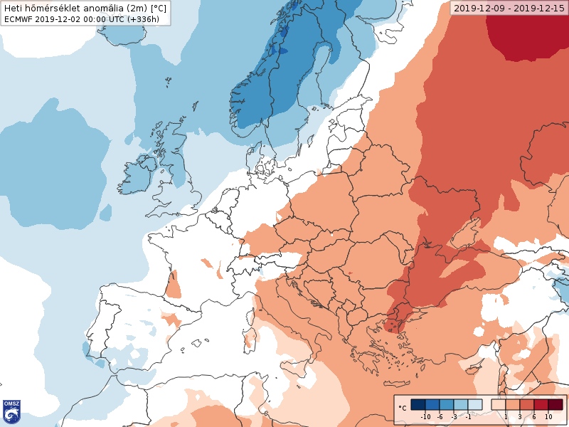 Anomalías Temperaturas Diciembre 2 semana ECMWF
