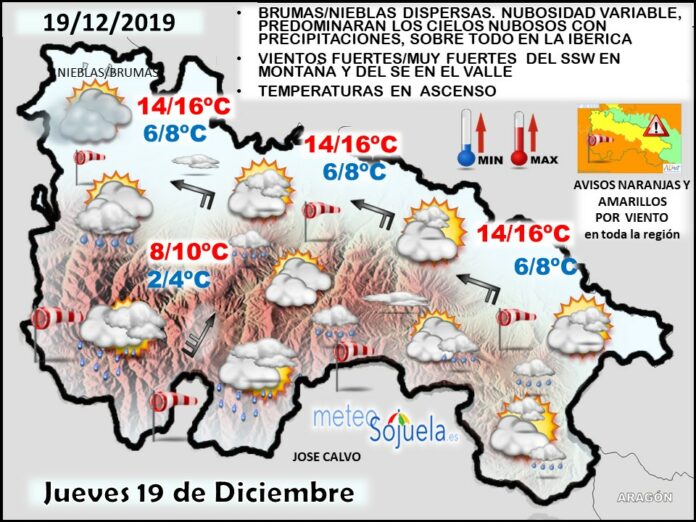 Mapa tiempo La Rioja. Meteosojuela