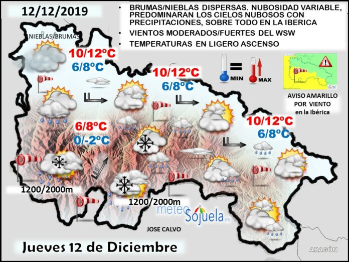 Mapa tiempo La Rioja. Meteosojuela