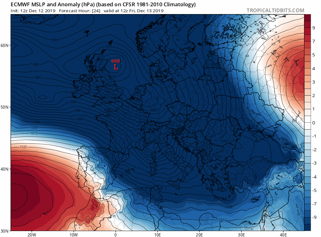 Modelos de centros de presión en Superficie ECMWF. Meteosojuela La Rioja
