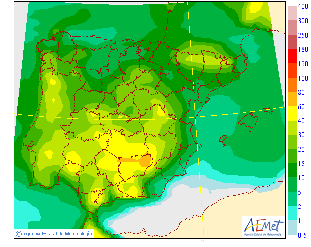 Precipitación Media según AEMET. 20 Meteosojuela La Rioja