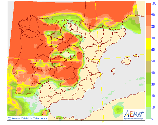Probabilidad de Precipitación según AEMET. 14 Meteosojuela La Rioja