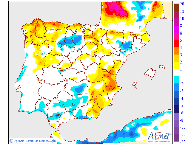 Variación de temperaturas máximas AEMET. 07 Meteosojuela
