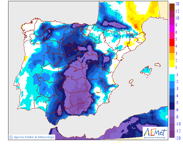 Variación de temperaturas máximas AEMET. 17 Meteosojuela