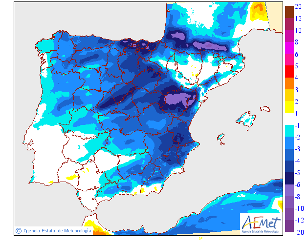 Variación de temperaturas máximas AEMET. 22 Meteosojuela