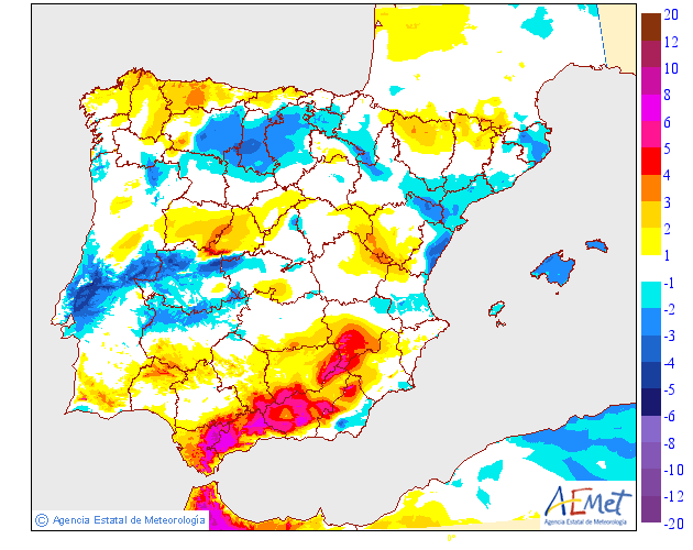 Variación de temperaturas máximas AEMET. 23 Meteosojuela