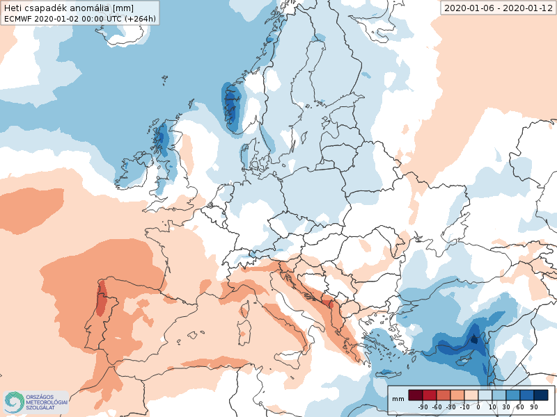Anomalías Precipitación Enero 2 semana ECMWF