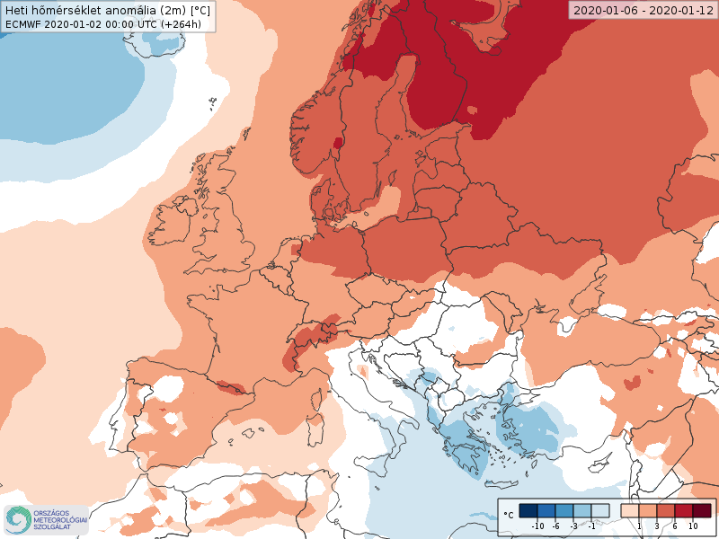Anomalías Temperaturas Enero 2 semana ECMWF