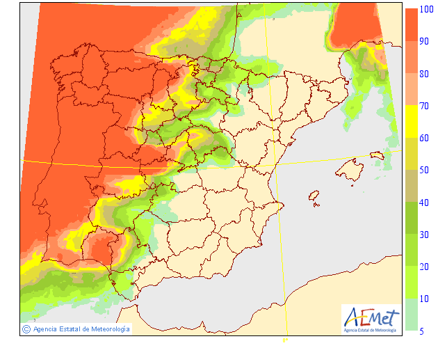 Probabilidad de Precipitación según AEMET. Meteosojuela La Rioja