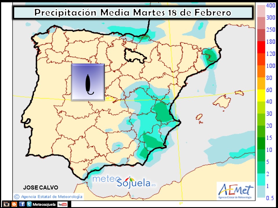 Precipitación Media según AEMET. Meteosojuela La Rioja
