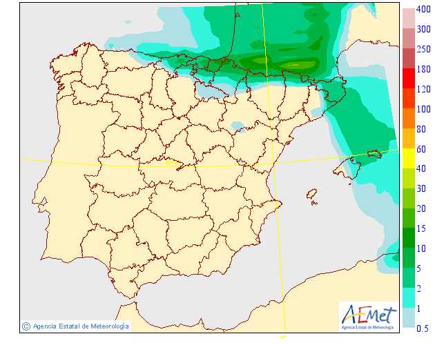 Precipitación Media según AEMET. Meteosojuela La Rioja