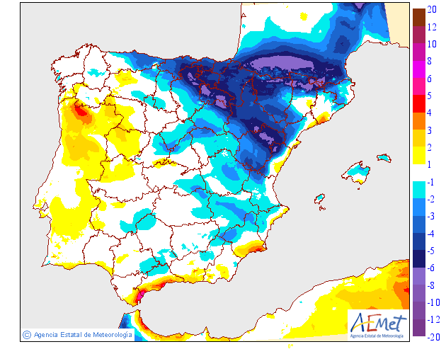 Variación de temperaturas máximas AEMET. 09 Meteosojuela