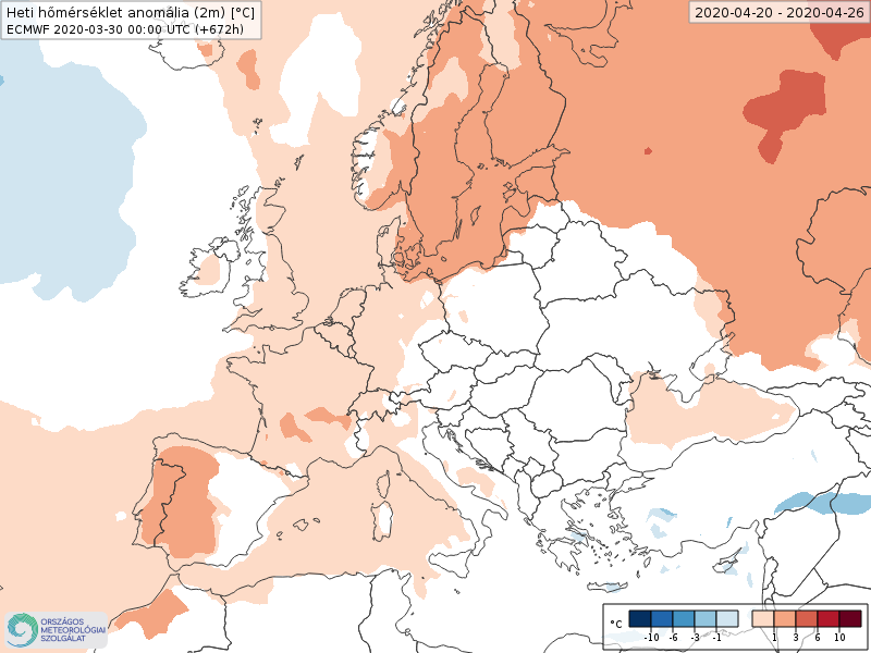 Modelos de Temperatura semanal Abril ECMWF 4ª Semana . Meteosojuela La Rioja.