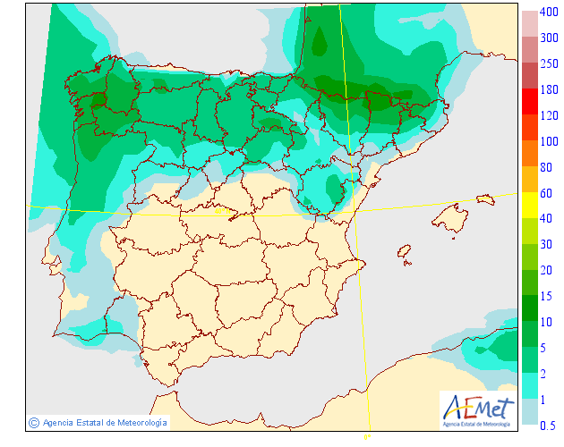 Precipitación Media según AEMET. 01 Meteosojuela La Rioja