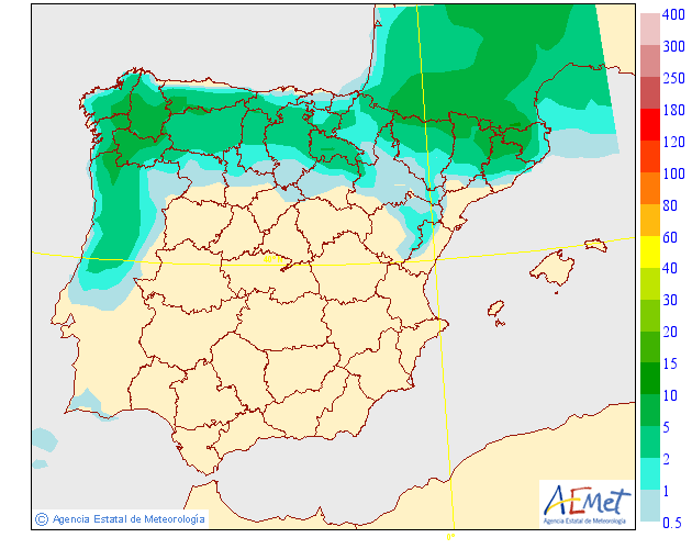 Precipitación Media según AEMET. 02 Meteosojuela La Rioja