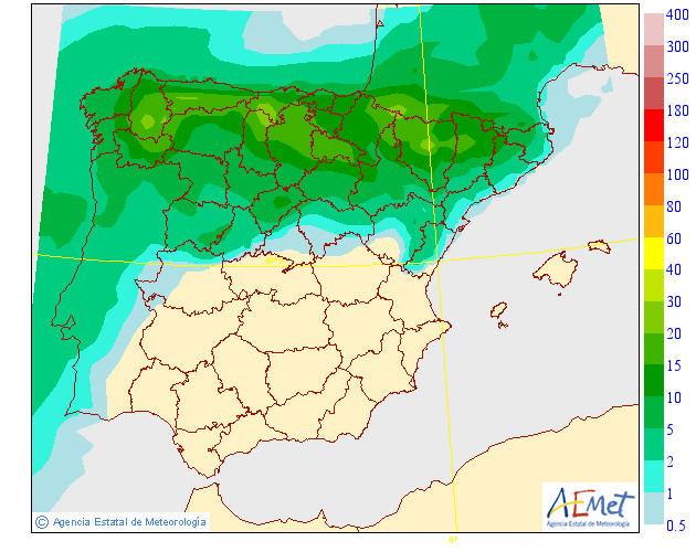 Precipitación Media según AEMET. 03 Meteosojuela La Rioja