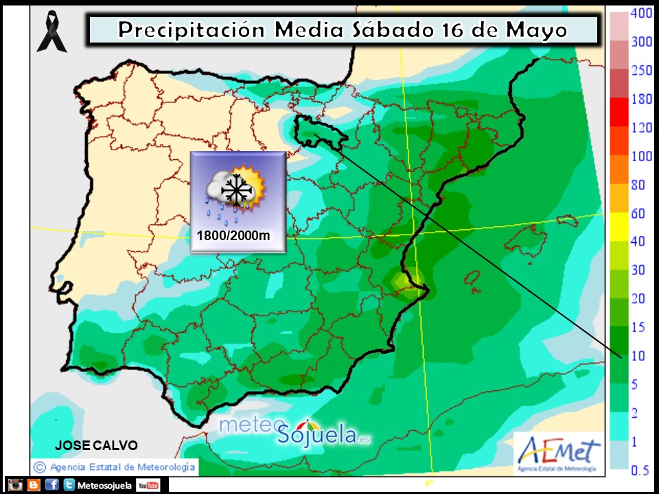 Precipitación Media según AEMET. Meteosojuela La Rioja