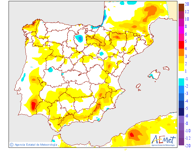 Variación de temperaturas máximas AEMET. 02 Meteosojuela