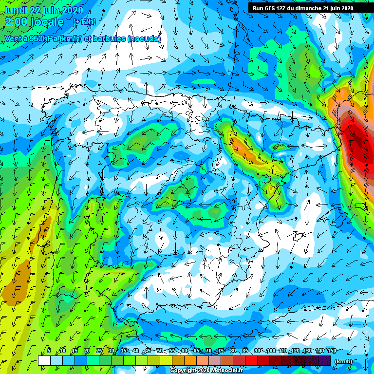 Animación Vientos en Superficie. Meteosojuela La Rioja