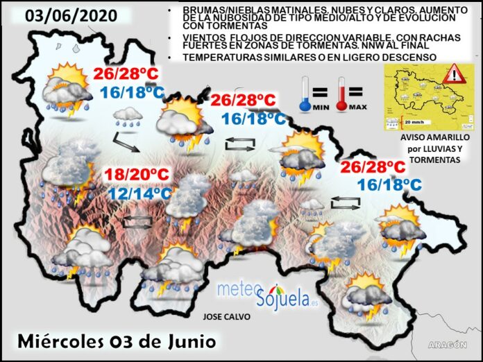 Mapa tiempo La Rioja. Meteosojuela