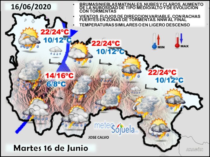 Mapa tiempo La Rioja. Meteosojuela
