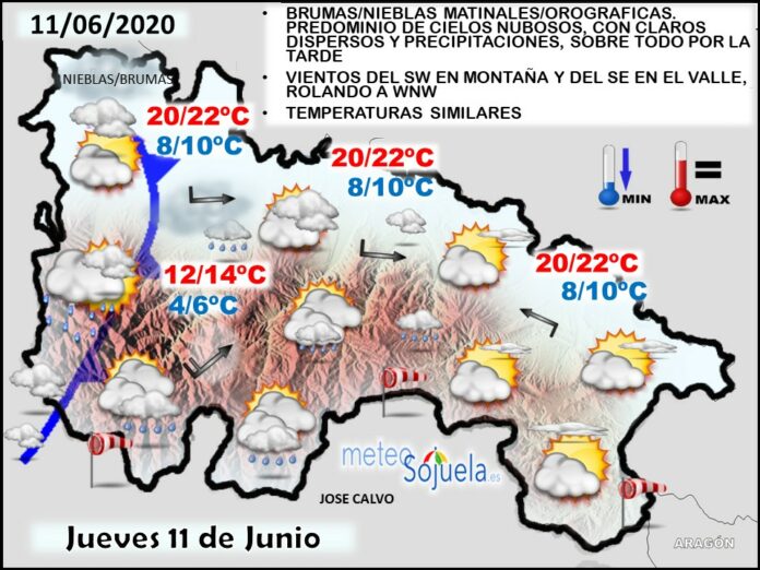 Mapa tiempo La Rioja. Meteosojuela