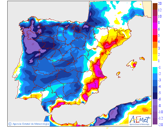 Variación de temperaturas máximas AEMET. 01 Meteosojuela