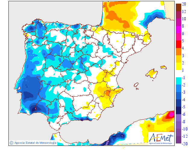 Variación de temperaturas máximas AEMET. 24 Meteosojuela