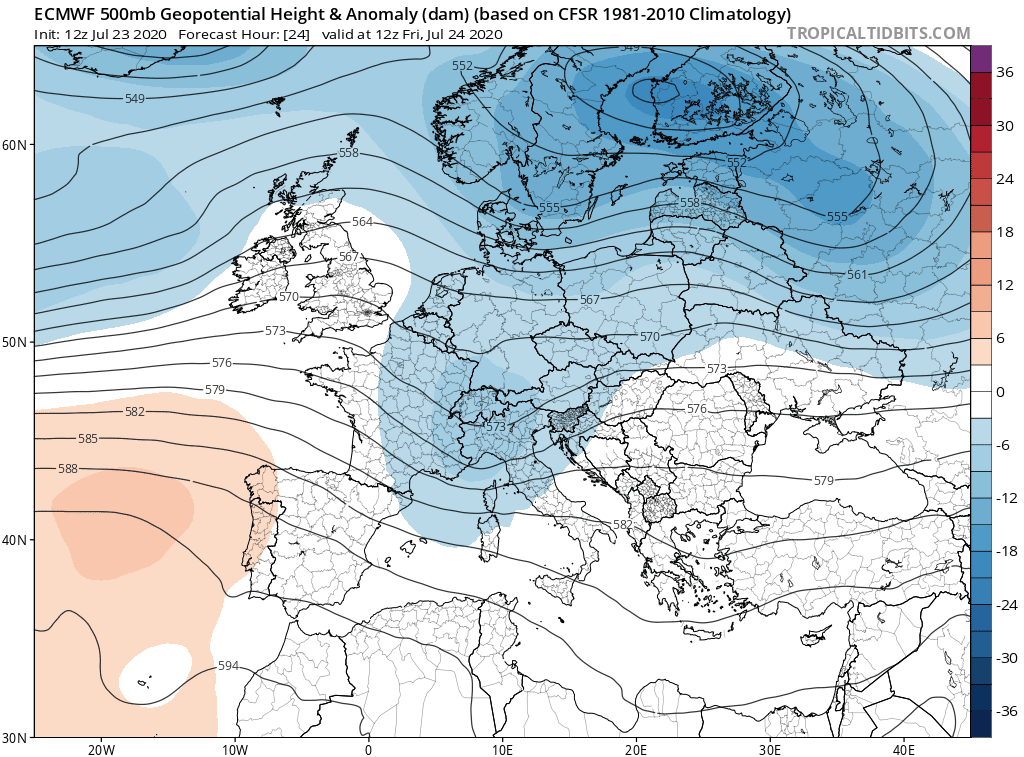 Animación Modelos de Altura de Geopotencial a 500hPa GFS Europa. Meteosojuela La Rioja