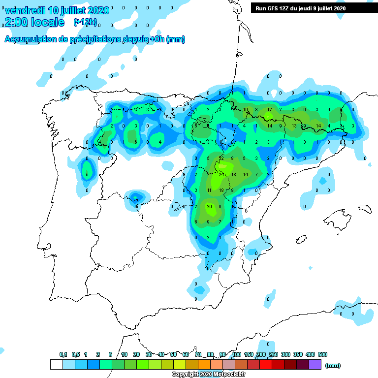 Animación Precipitación Acumulada GFS. Meteosojuela La Rioja