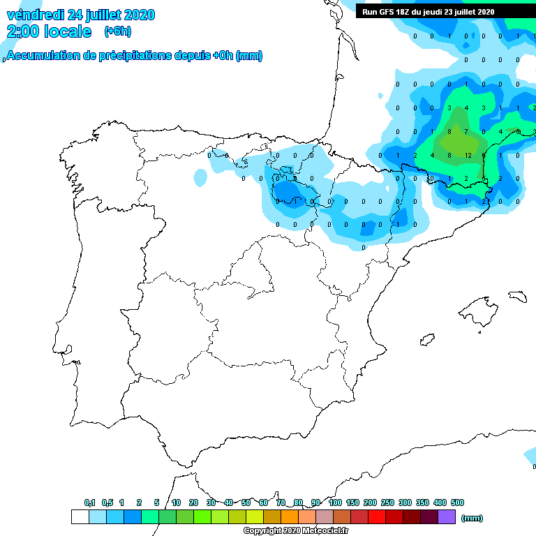 Animación Precipitación Acumulada GFS. Meteosojuela La Rioja
