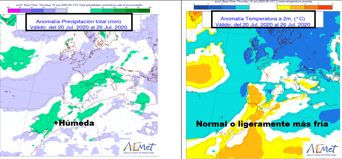 Anomalía de temperatura y precipitación AEMET. Meteosojuela