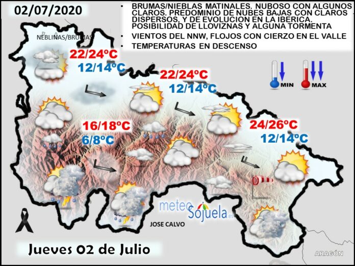 Mapa tiempo La Rioja. Meteosojuela Mapa tiempo La Rioja. Meteosojuela