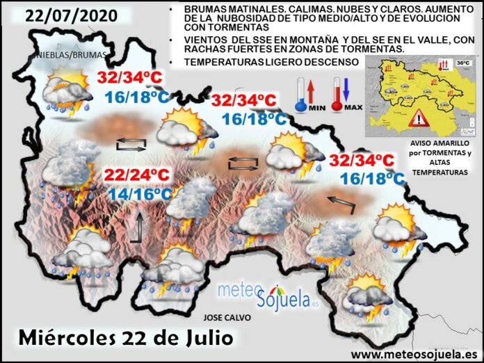 Mapa tiempo La Rioja. Meteosojuela Mapa tiempo La Rioja.