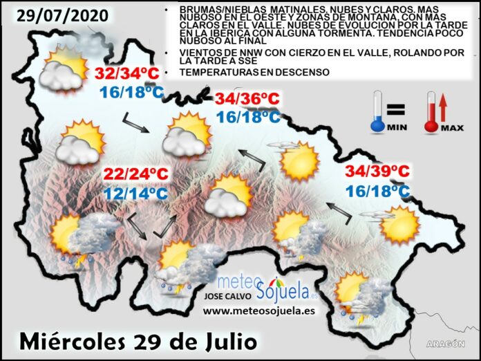 Mapa tiempo La Rioja. Meteosojuela Mapa tiempo La Rioja. Meteosojuela