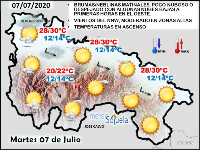 Mapa tiempo La Rioja. Meteosojuela