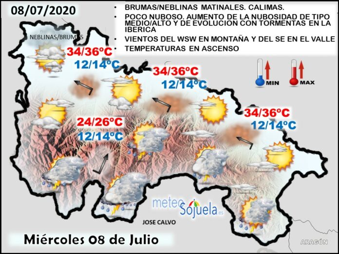 Mapa tiempo La Rioja. Meteosojuela