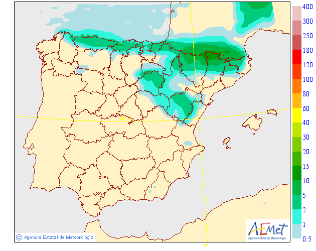 Precipitación Media según AEMET. 10 Meteosojuela La Rioja