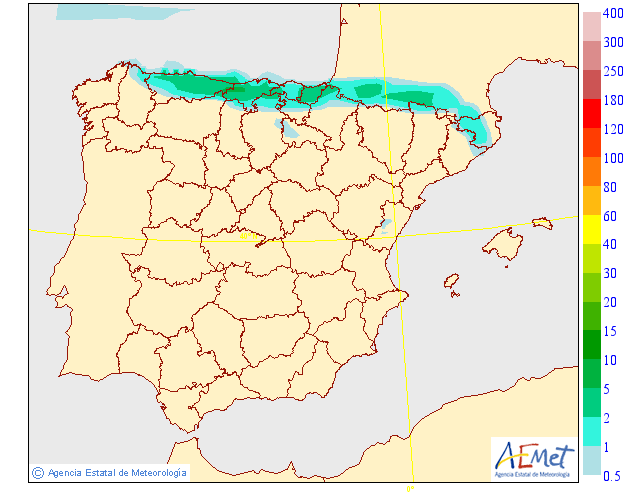 Precipitación media según AEMET. 02 Meteosojuela La Rioja