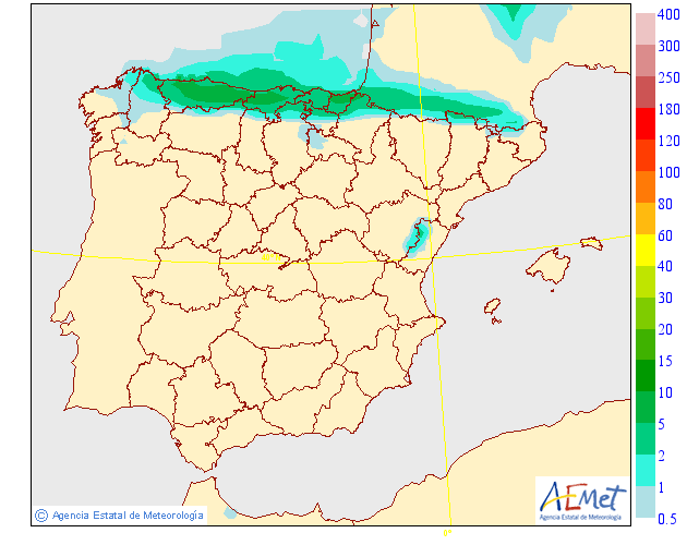 Probabilidad de precipitación según AEMET. Meteosojuela La Rioja